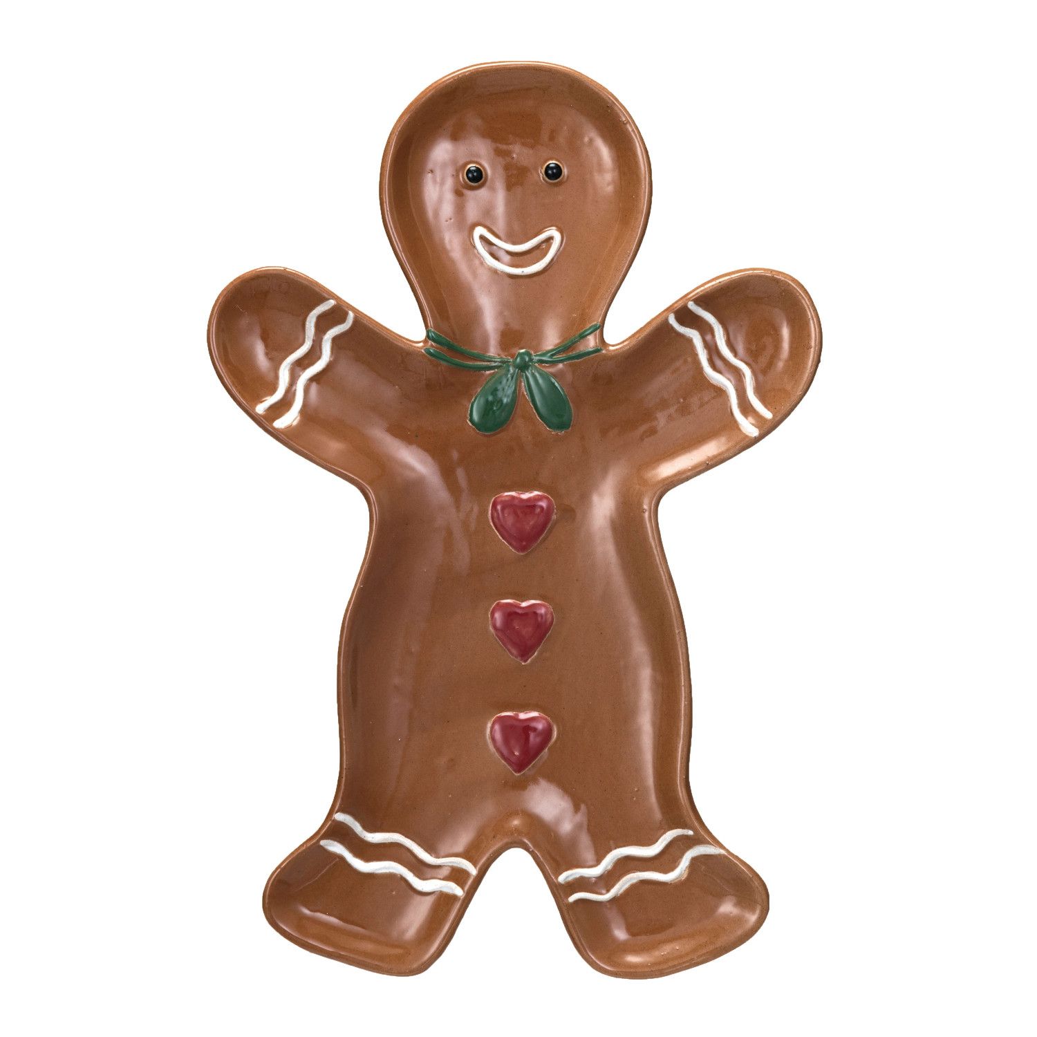 2024 XS5956 12&quot;X8&quot; STONEWARE GINGERBREAD MAN PLATE