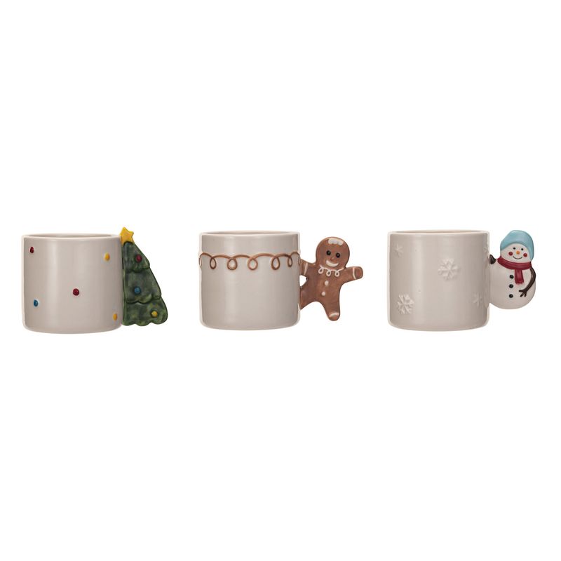 2025  XS5979A STONEWARE MUG WITH HOLIDAY SHAPED HANDLE