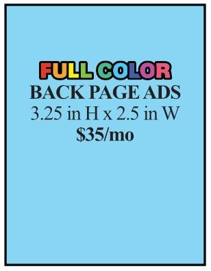 BACK PAGE Full Color Ad