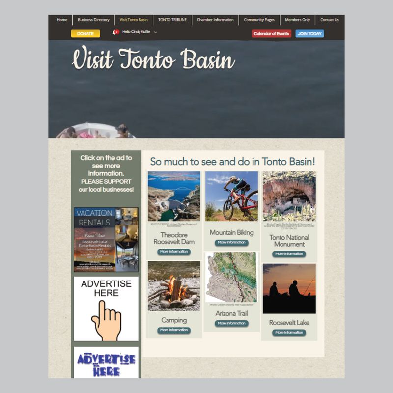 Chamber Member &quot;Visit Tonto Basin&quot; Ad
