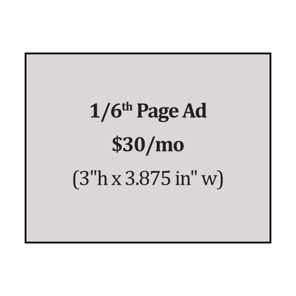 1/6 Page Advertisement