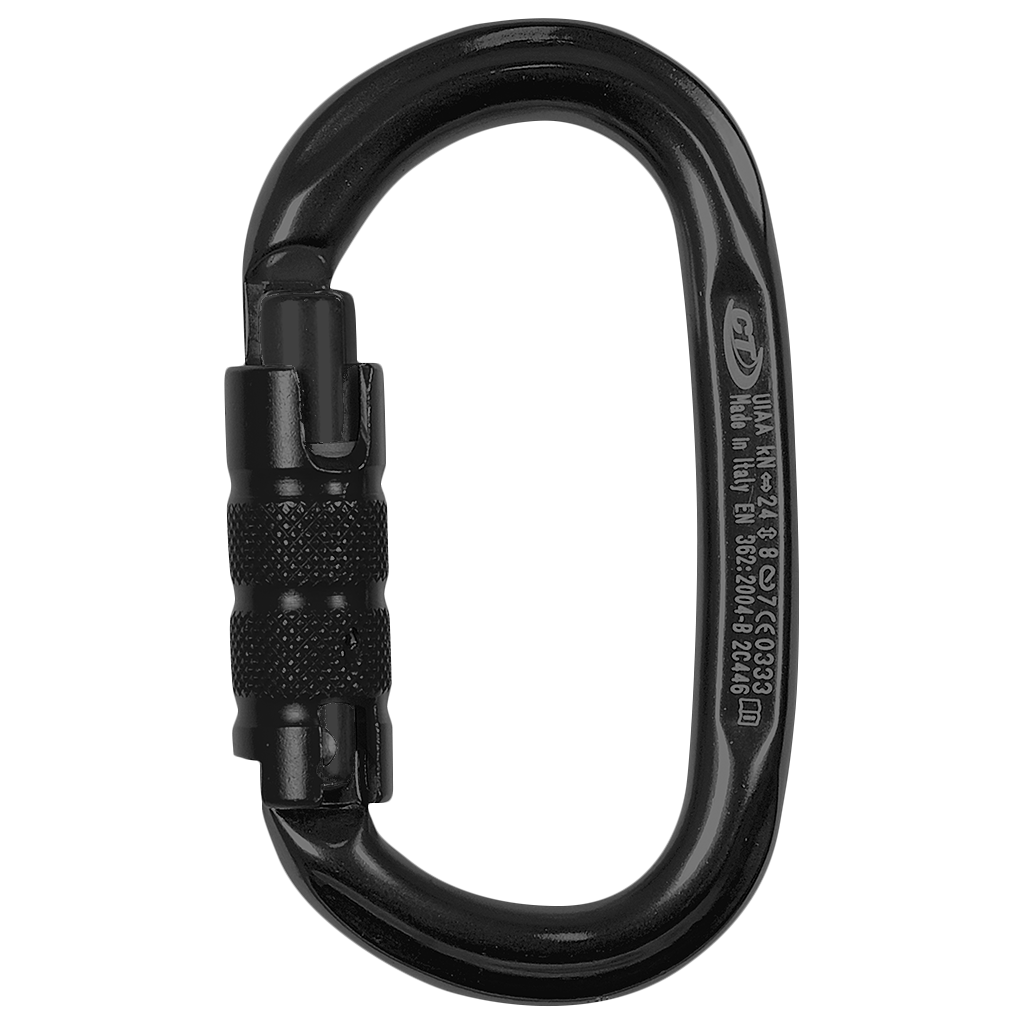 Climbing Technology Pillar TG Oval Triple-Lock Carabiner – Black