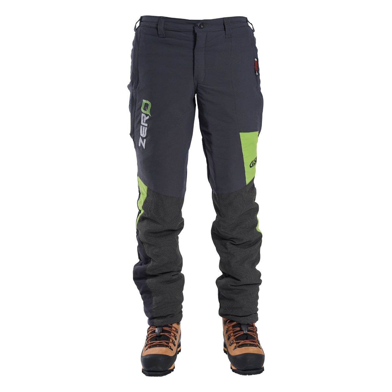 Clogger Zero Gen2 Light and Cool Men&#39;s Chainsaw Trousers - Grey/Green PLUS 360 Calf
