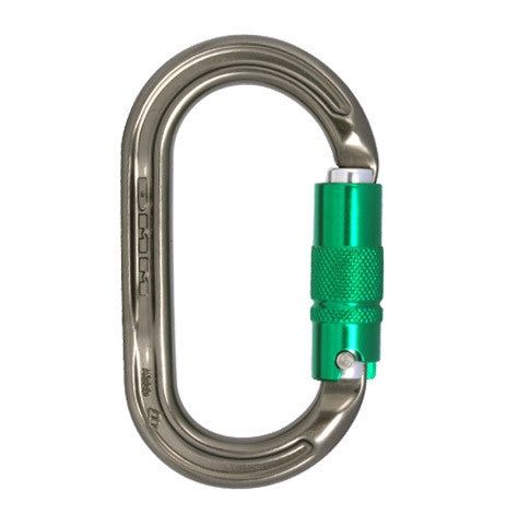 DMM Ultra O Locksafe Carabiner, Colour: Titanium/Green