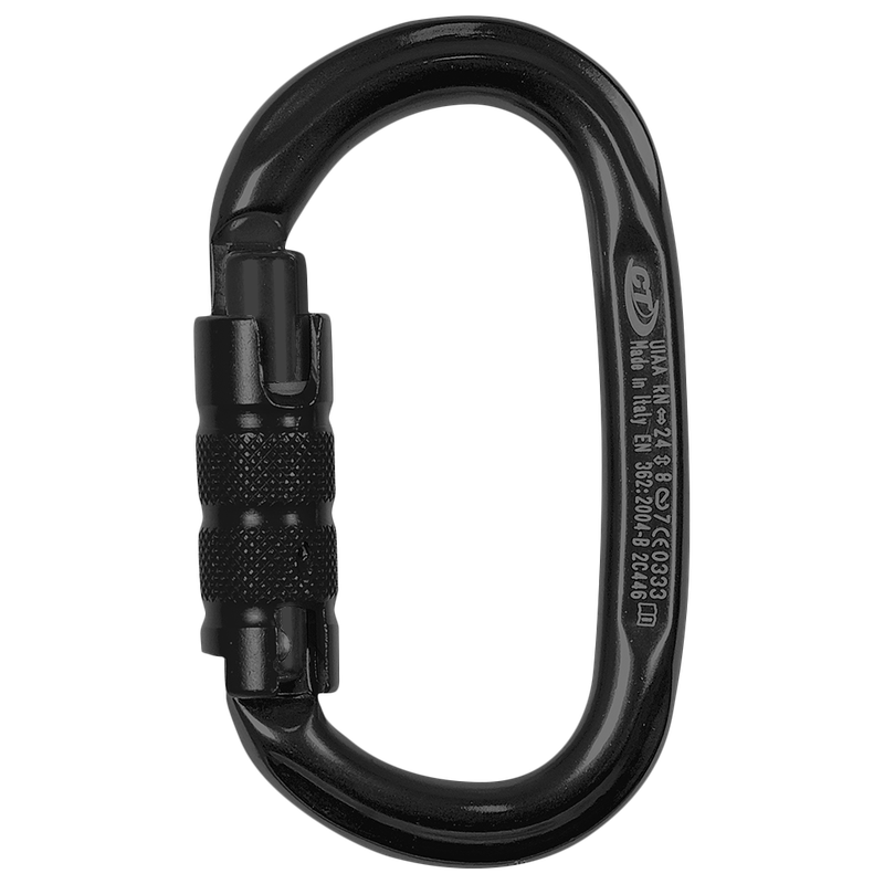 Climbing Technology Pillar TG Oval Triple-Lock Carabiner – Black