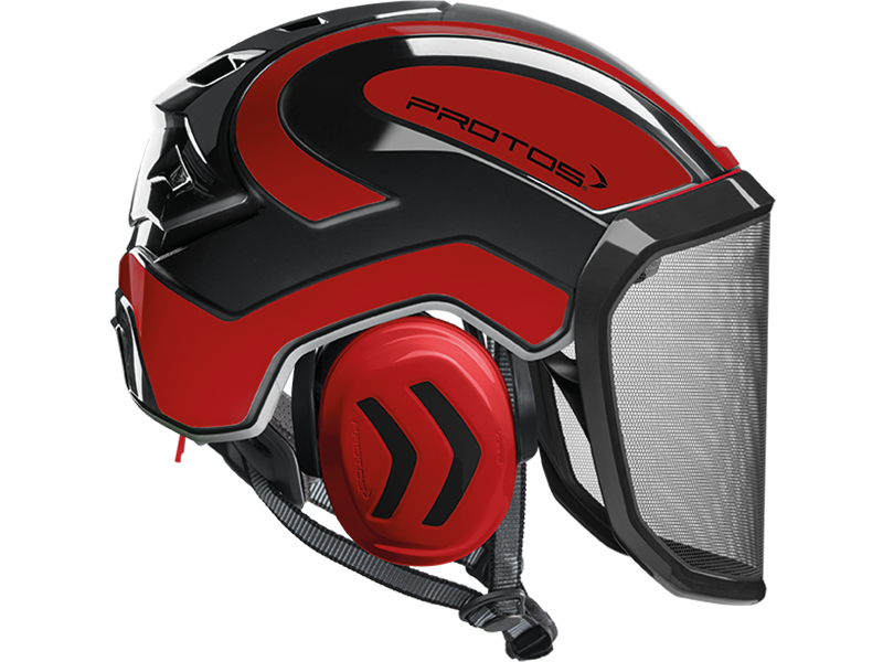 Protos Integral Arborist Helmet - Black/Red