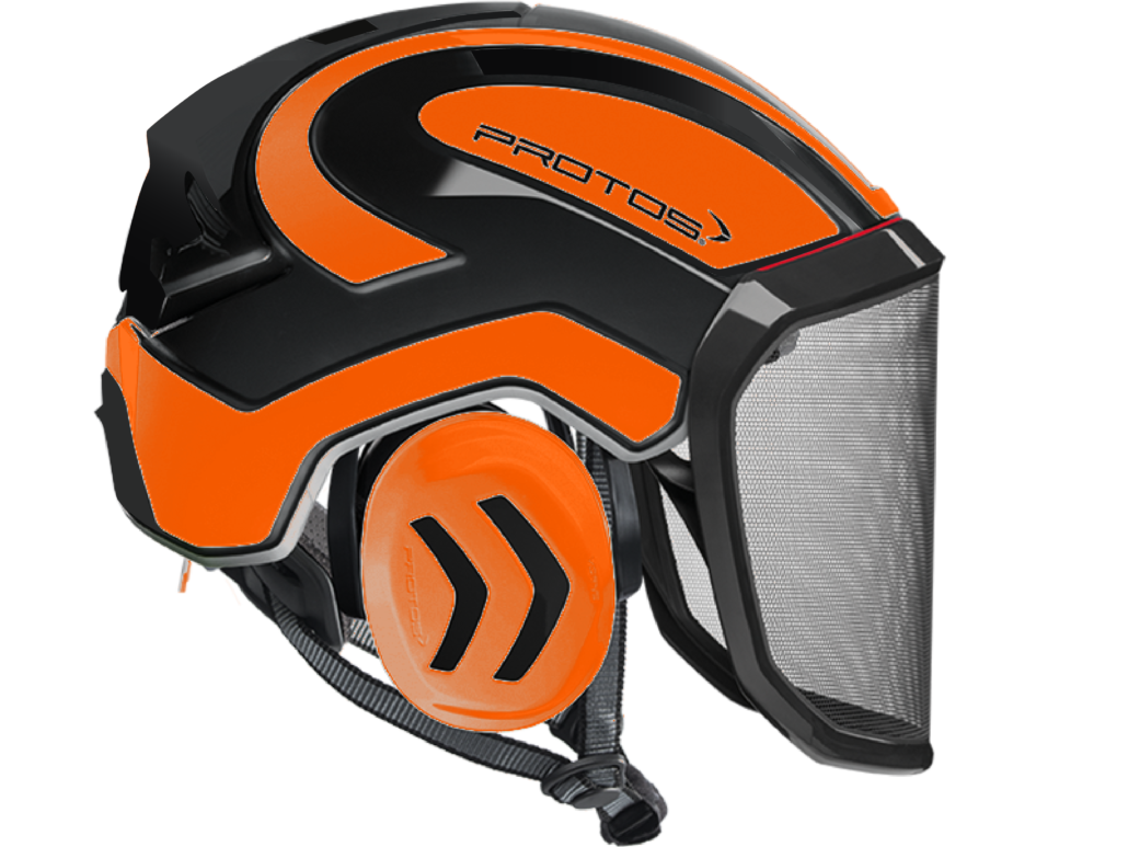 Protos Integral Arborist Helmet - Black/Orange