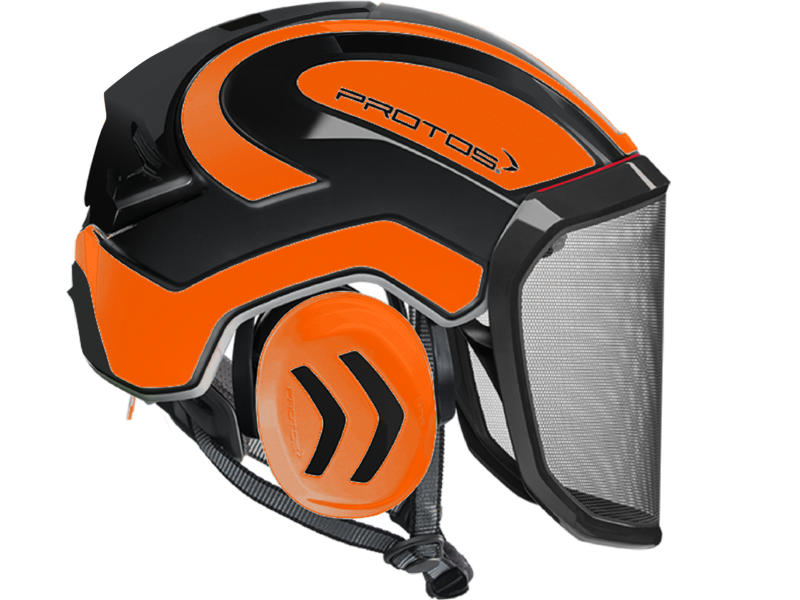 Protos Integral Arborist Helmet - Black/Orange