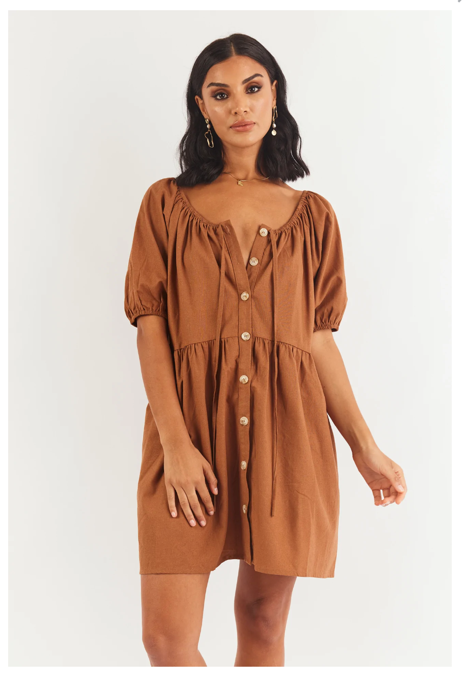 ADALEE MINI DRESS IN ESPRESSO