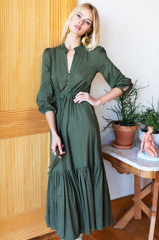 FRANCES DRESS-MOSS DOT