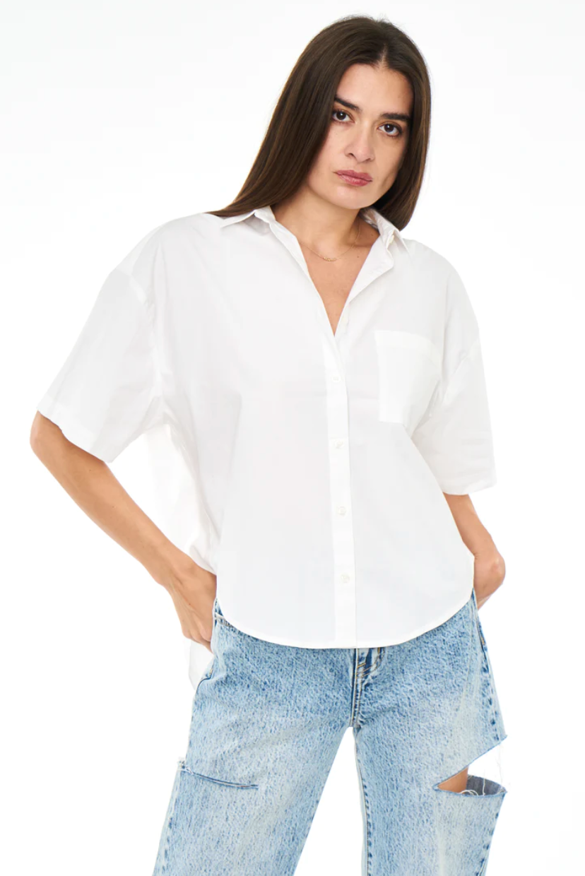 CAM SHORT SLEEVE BUTTON DOWN-LE BLANC