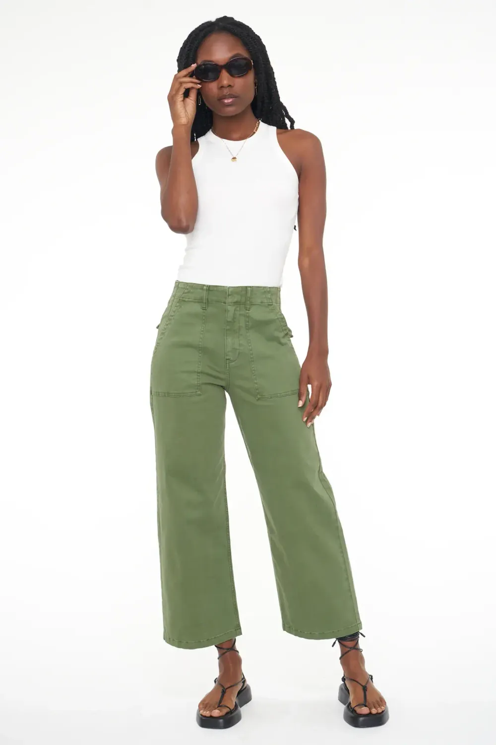 SOPHIA WIDE LEG IN BASIL