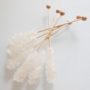 Kandijsuiker wit op een stokje