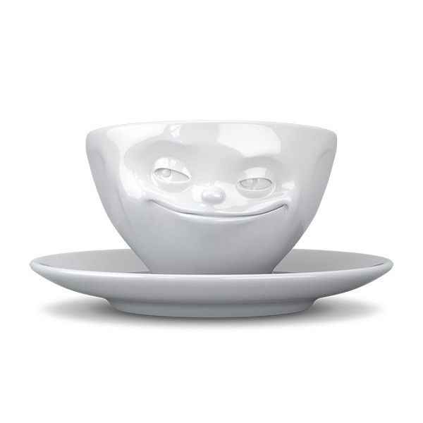 Koffie kop en schotel: Grinning