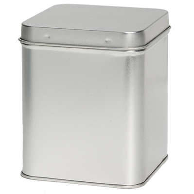 Vierkant blik met scharnierdeksel 200gr