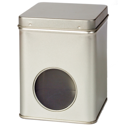 Theeblik met rond venster 100gr