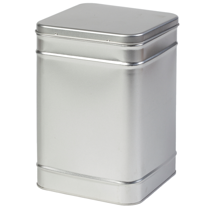 Vierkant blik met scharnierdeksel 1kg