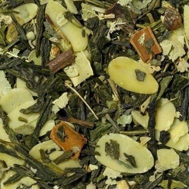 60 Gebrande Amandelen Groene Thee, Maat: 100 gram