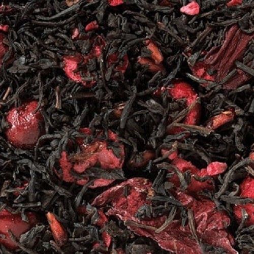 Rode Vruchten Zwarte Thee Theïne vrij, Maat: 100 gram