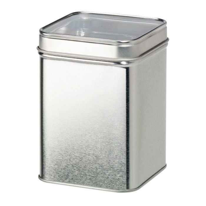 Blik met venster deksel, Maat: Standaard