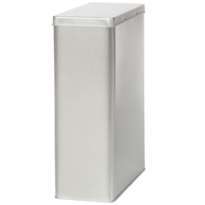 Rechthoekig blik met scharnierdeksel 1,25kg, Maat: Standaard