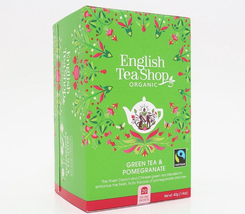 English Tea Shop: Green Tea Pomegranate, Inhoud: Zakjes - 20 stuks