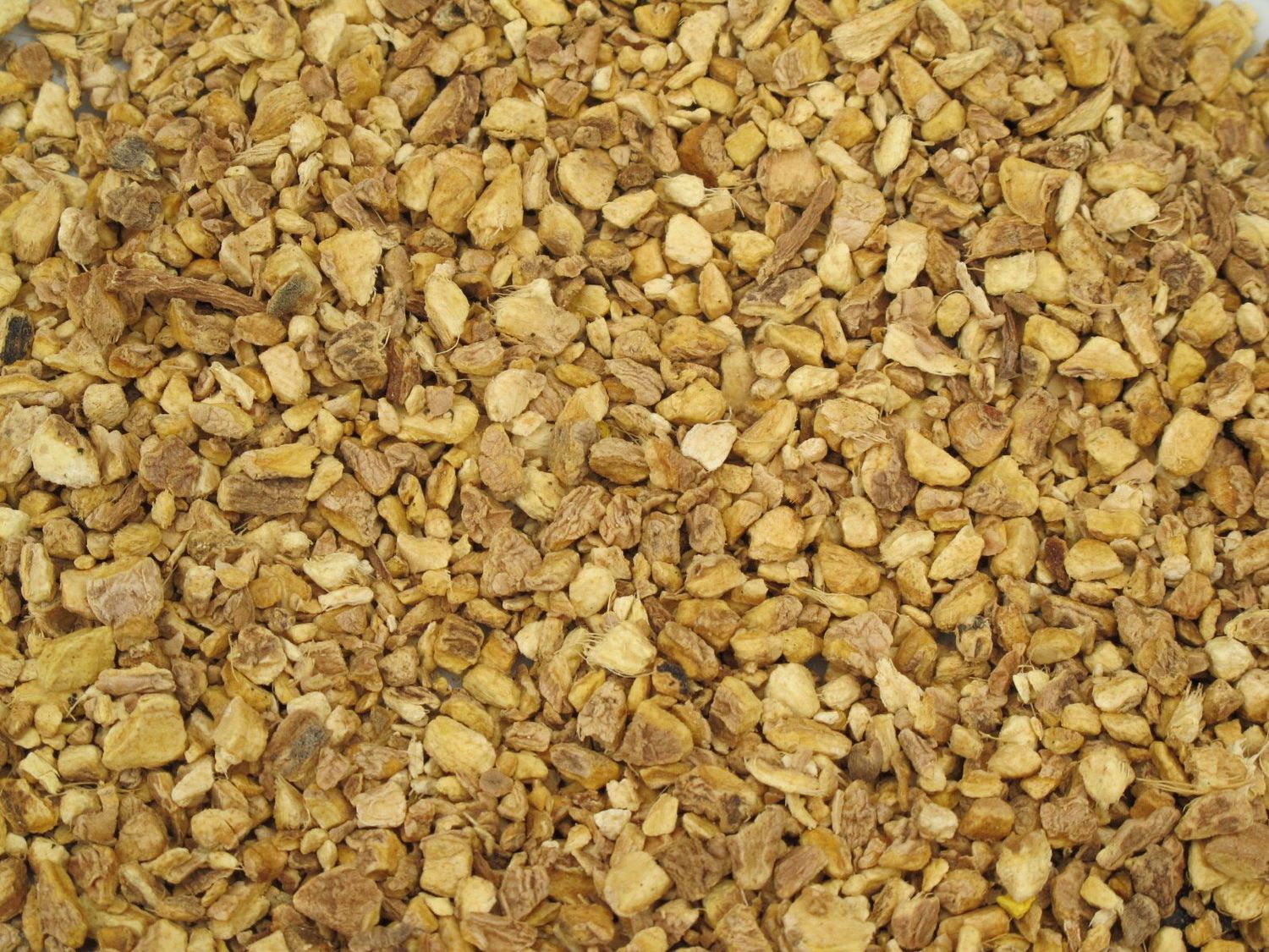 Gemberwortel gesneden 1-3mm, Maat: 100 gram