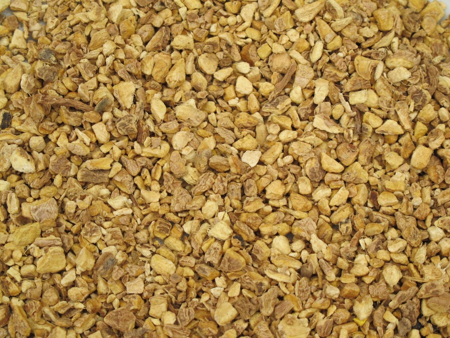 Gemberwortel gesneden 1-3mm, Maat: 100 gram