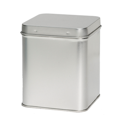 Vierkant blik met scharnierdeksel 500gr