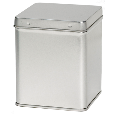 Vierkant blik met scharnierdeksel 100gr