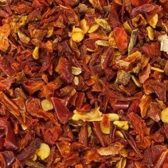 Paprika stukjes rood, Maat: 100 gram