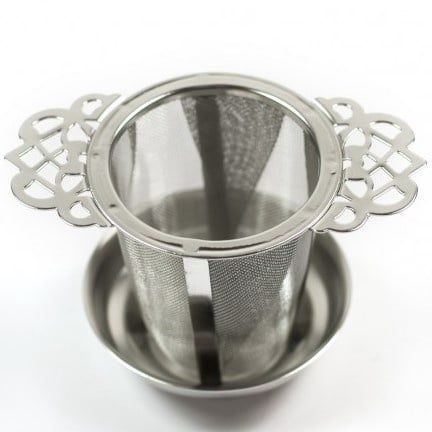 Theefilter met schaaltje 'Ornament', Maat: Theefilter met schaaltje 'Ornament'