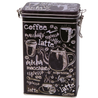 Koffieblik “Macchiato” met Beugelsluiting, Maat: Standaard