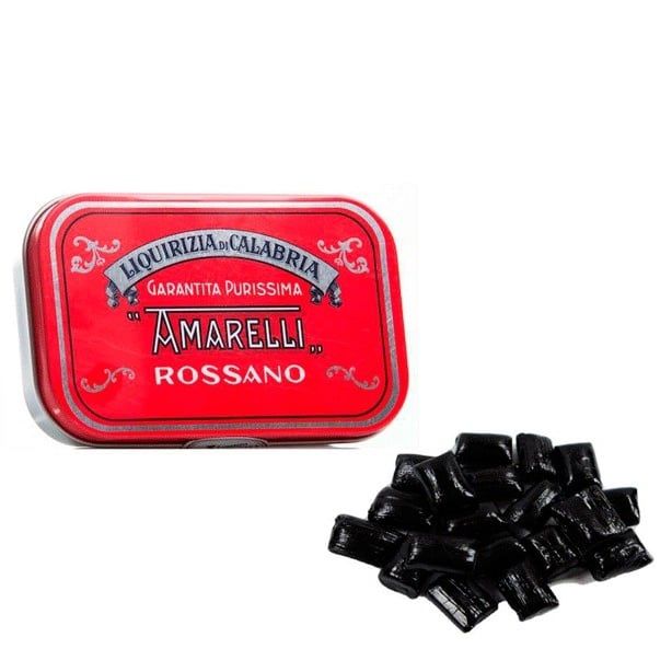 Laurierdrop Amarelli kleine stukjes puur in blik, Maat: Standaard