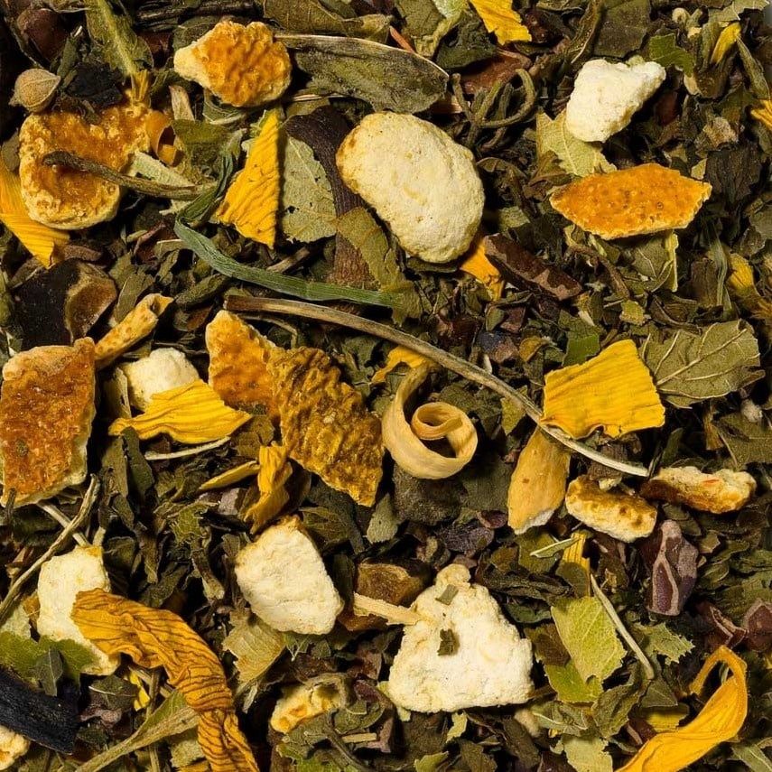 62 Sinaasappel Chocolade en Groene Thee, Maat: 100 g