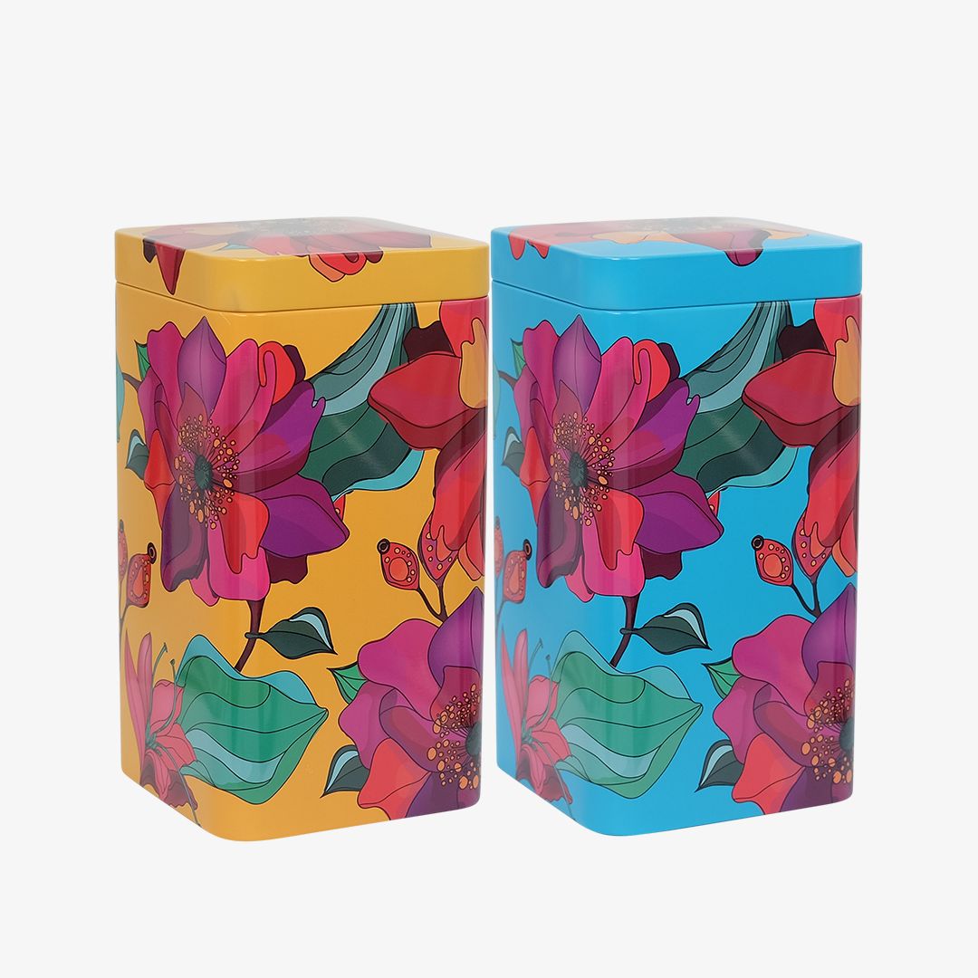 Blikje Poppy 500gr, Maat: Turquois