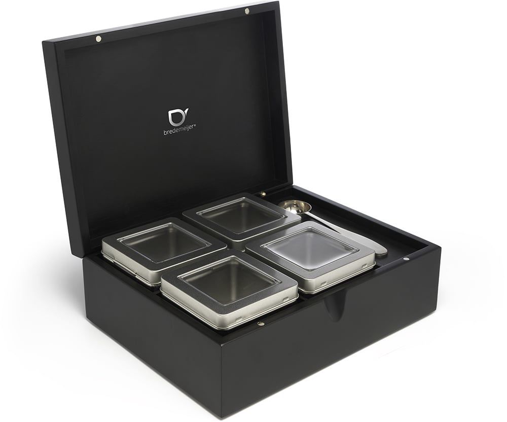 Theedoos Universal Bamboe, Maat: Zwart