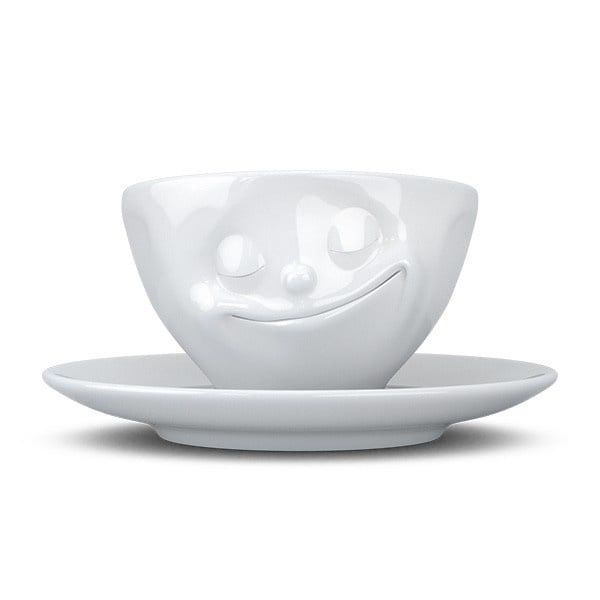 Koffie kop en schotel: Happy, Maat: Standaard