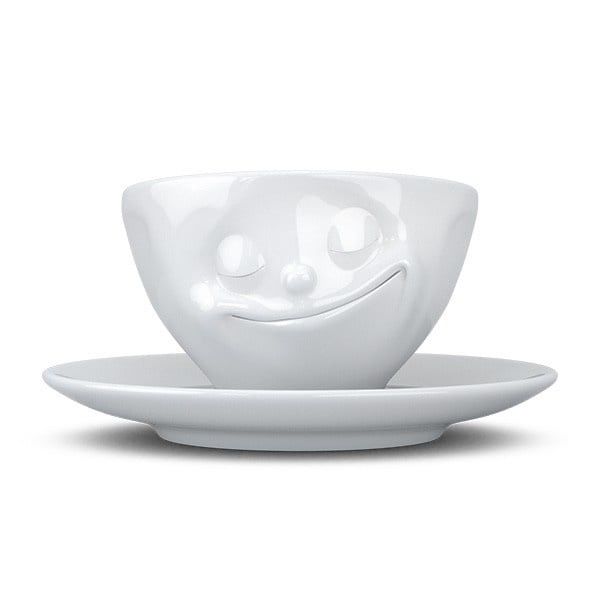 Koffie kop en schotel: Happy, Maat: Standaard