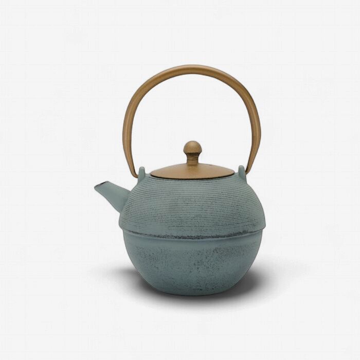 Asia Sakura Gietijzeren Theepot 1200ml, Kleur: Teal