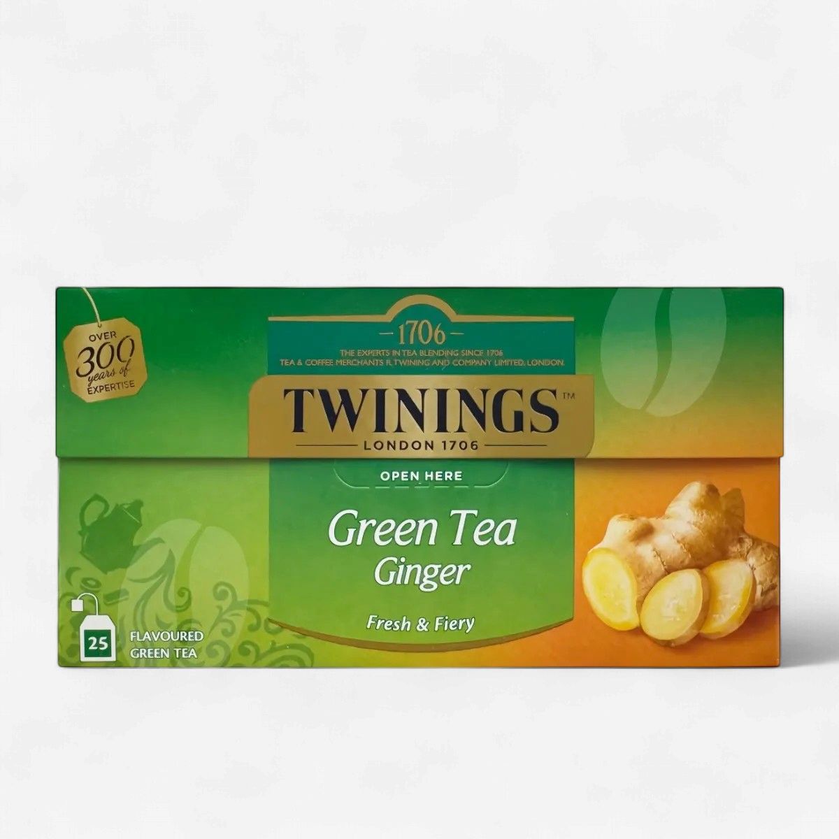 Twinings Tea: Green Tea Ginger, Inhoud: Zakjes - 25 stuks