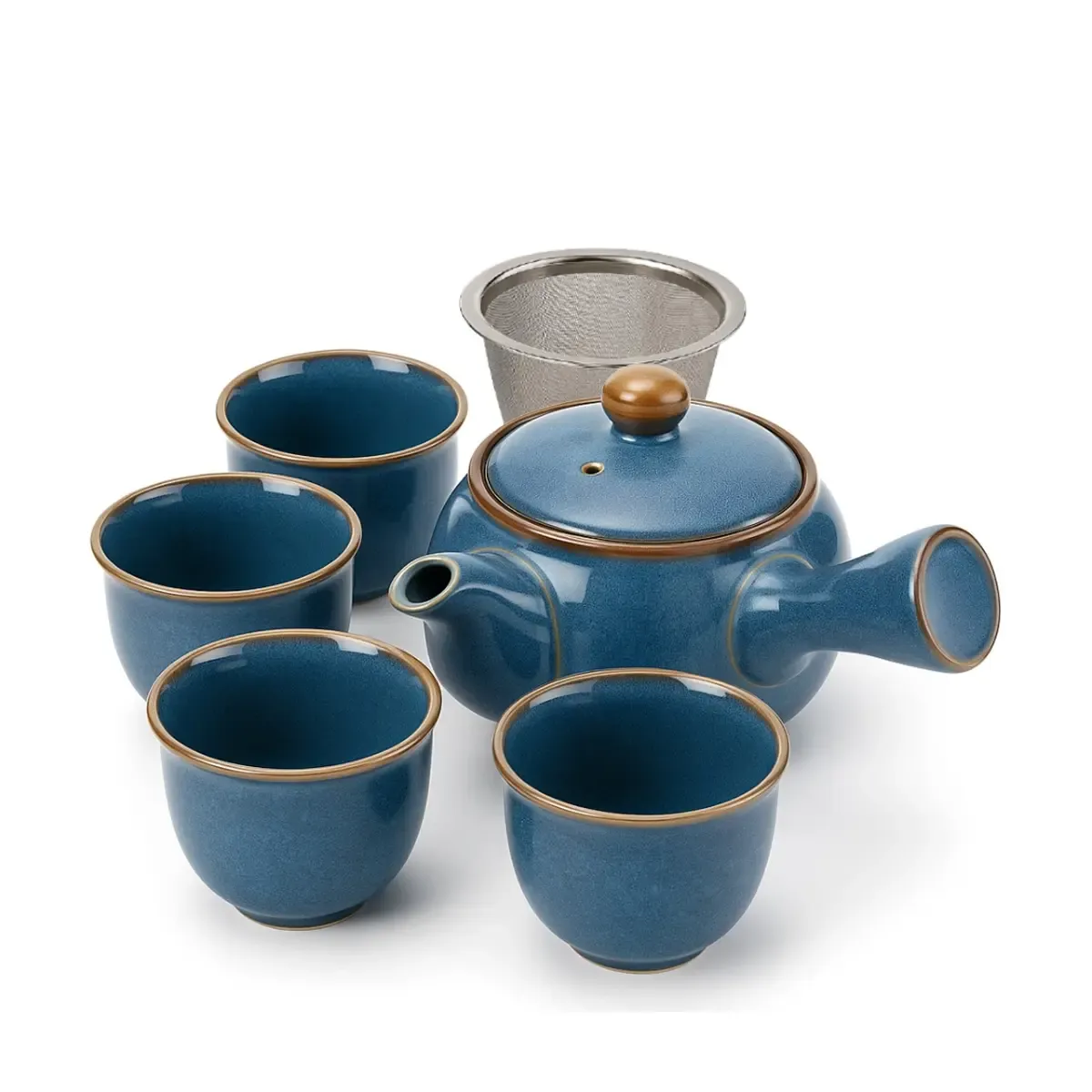 Japanse Kyusu theeset, Kleur: Umi
