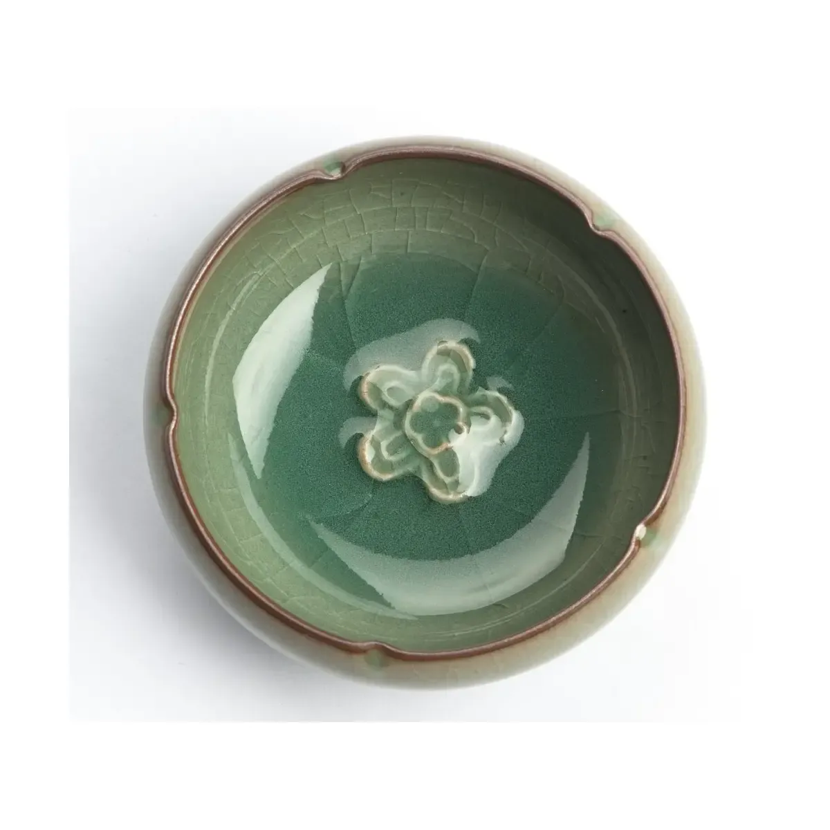 Chinese Celadon Tea Cup "Plum", Design: Plum