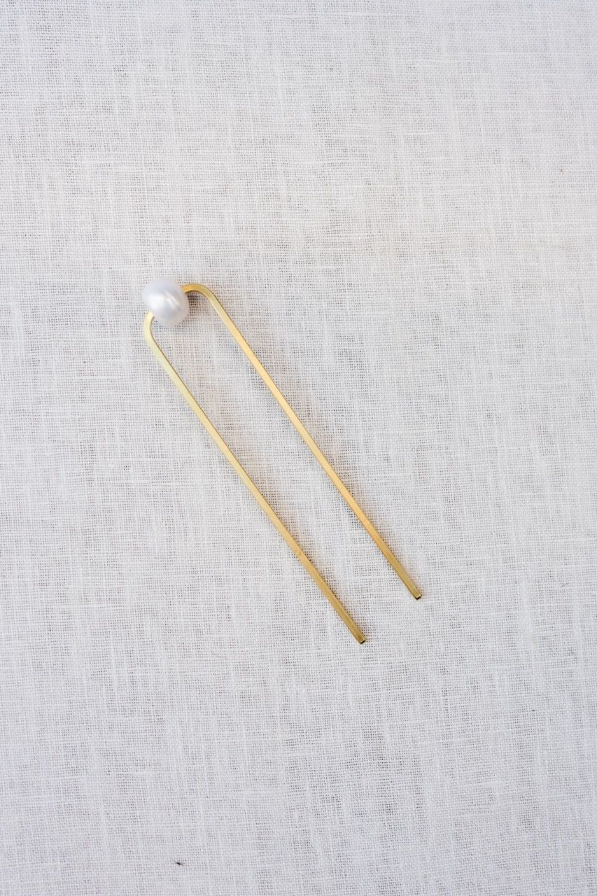 Chunky Pearl Hair Fork, Color: Cream Pearl