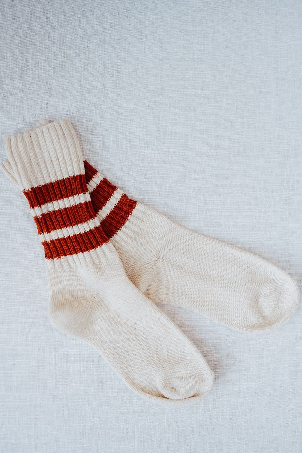 Stripe Crew Socks, Color: Rust