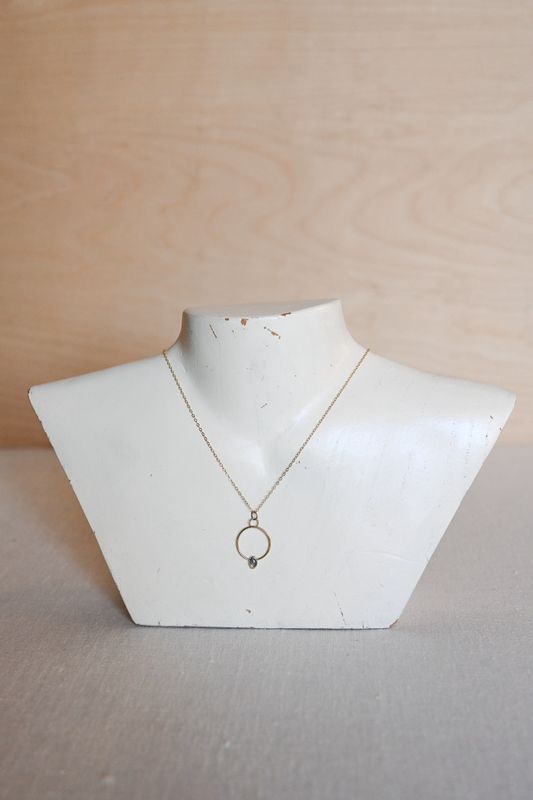 Gold Fill Opal Circle Necklace