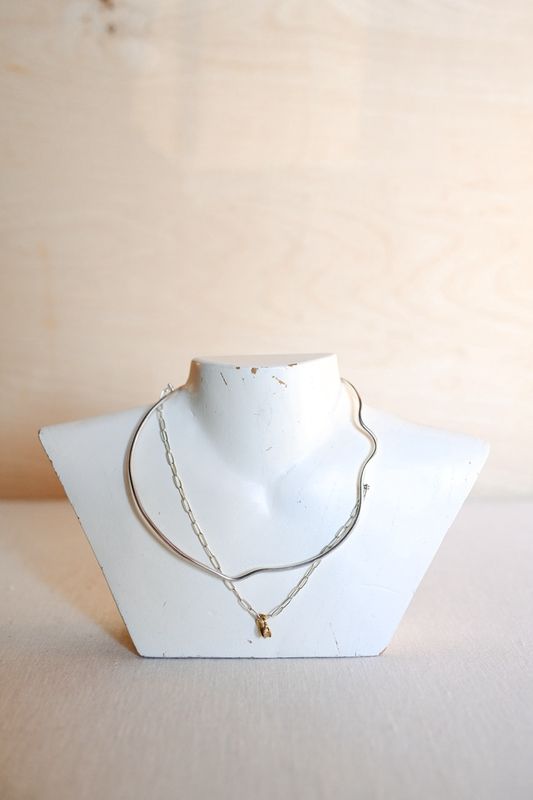 Rio Collar SS w/ Vermeil Sage Bead