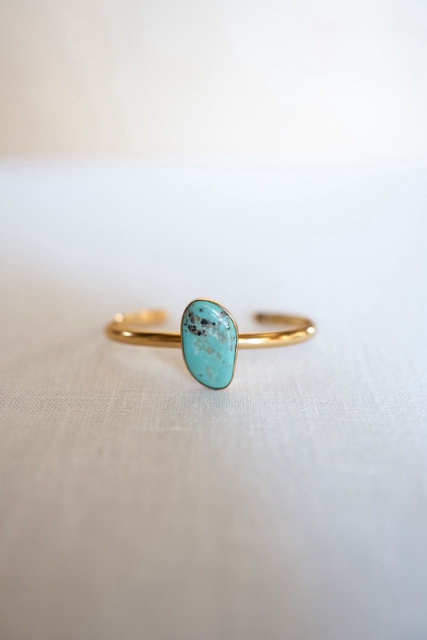 Brass Sleeping Beauty Turquoise Cuff