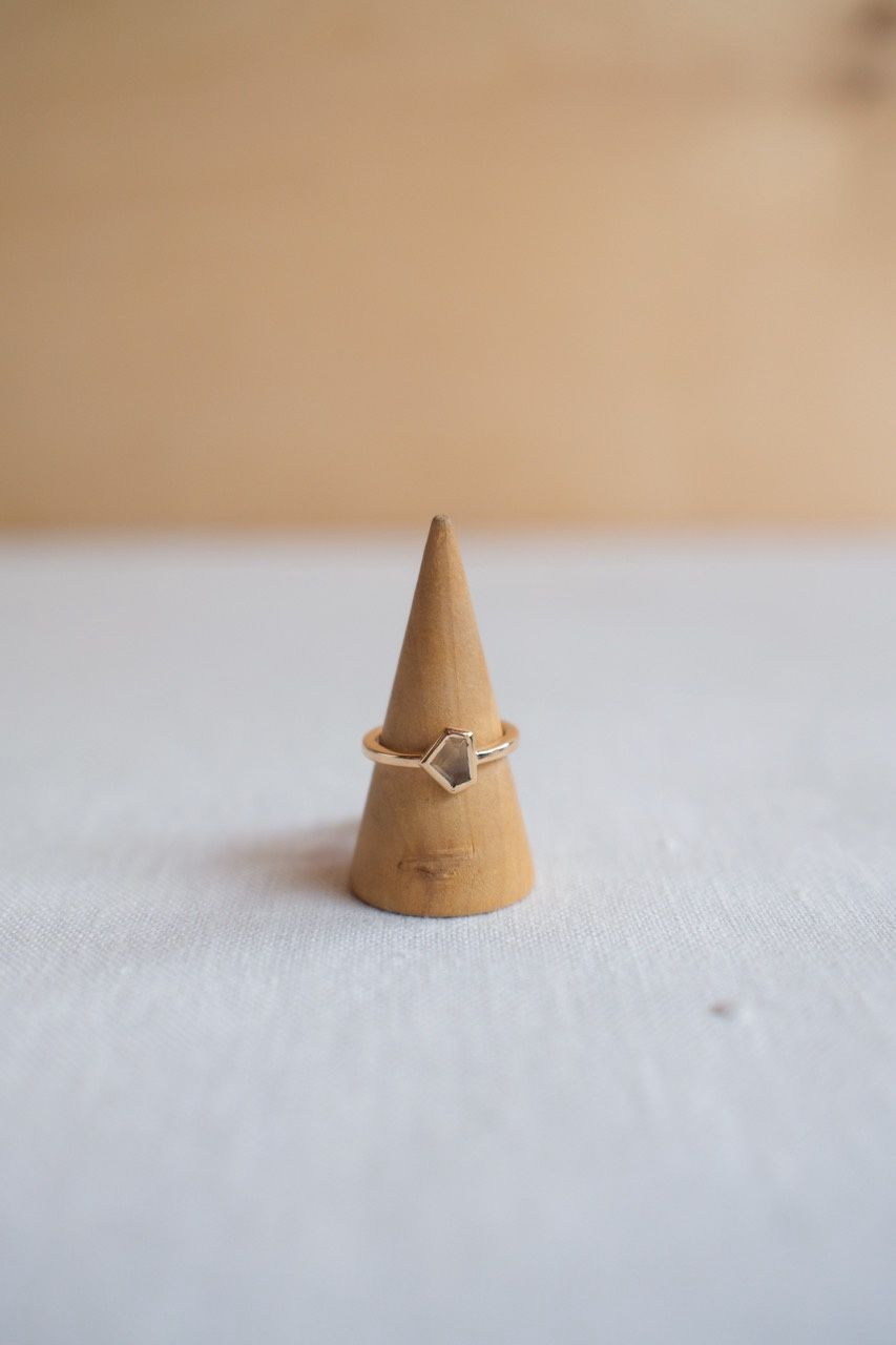 Aquamarine Pentagonal Tablet Cut Ring 14k Yellow Gold