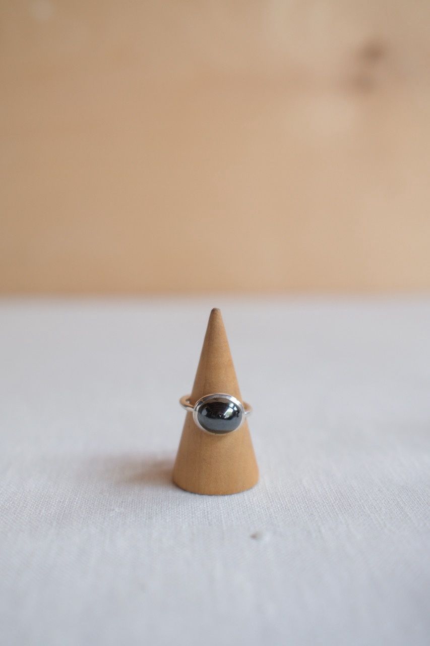 Hemotite Oval Ring